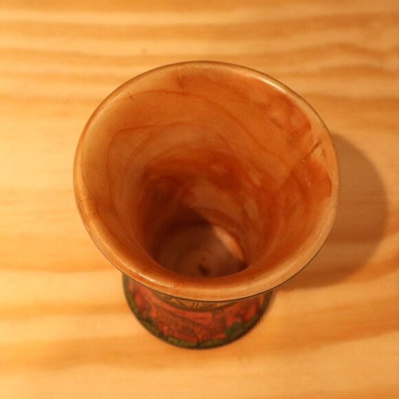 Wooden "Kero" Handpainted Inca Desing Vase 5.25" Tall - Picture 4 of 8